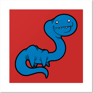 Blue dino Posters and Art